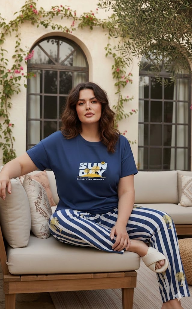 بيجامة نسائية صيفية قطعتين
